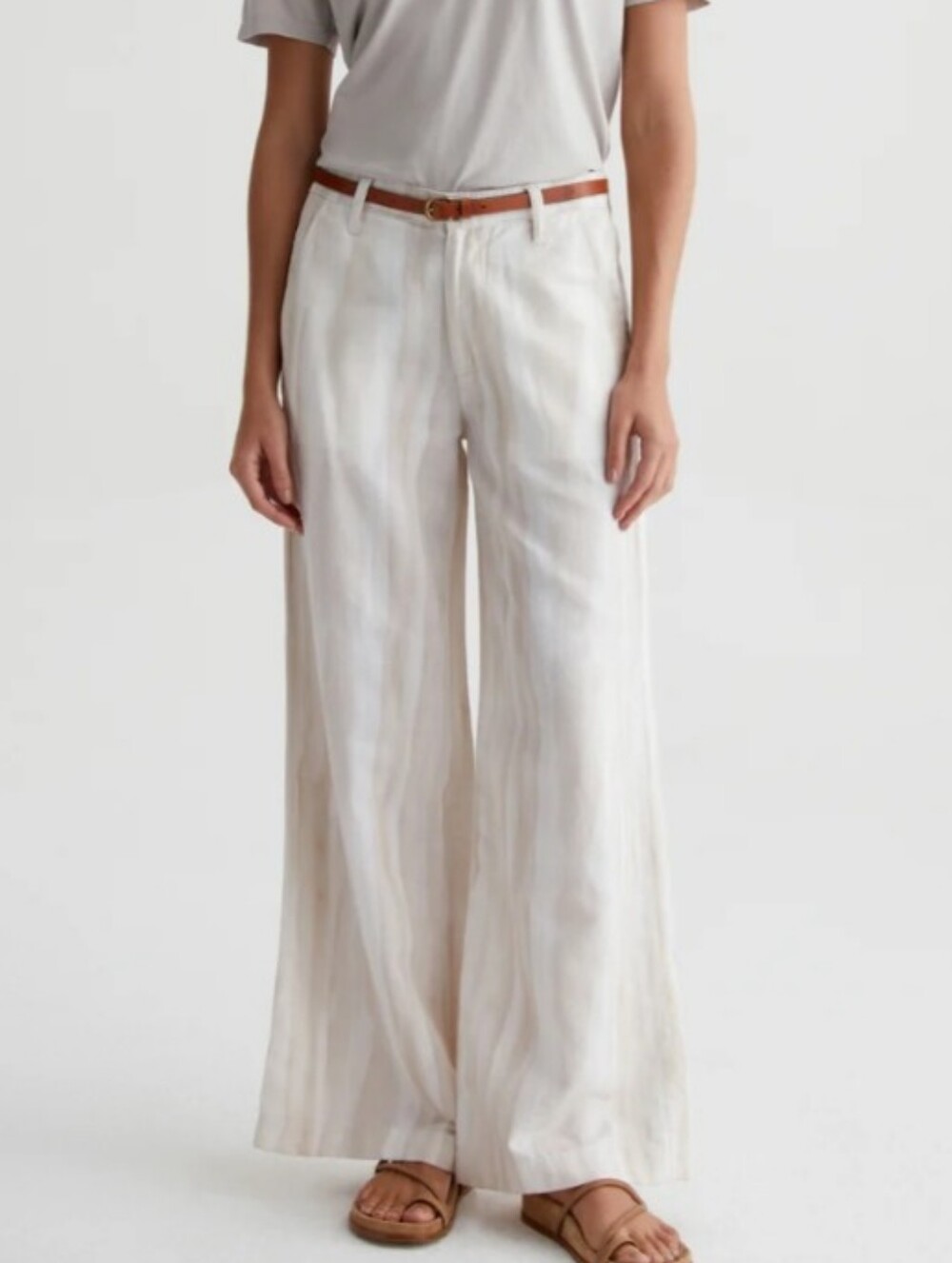 AG Stella Low Slung Palazzo Pants Linen Cotton Wide Leg
